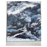 Trio of Hand Painted Chinese Porcelain Plaques of Landscape Scenes