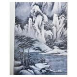 Trio of Hand Painted Chinese Porcelain Plaques of Landscape Scenes