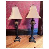 Pair of Cast Plaster 31" Table Lamps