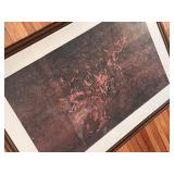 Large Non Objective Monotype Framed Print 