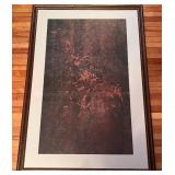 Large Non Objective Monotype Framed Print 