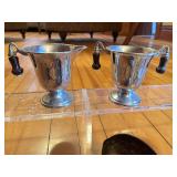 Silver Metal Fruit Basket, Silverplate Tray, Silver Serving Utensils and Silverplate Sugar & Creamer Set