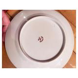 Two Chickadees Perched On A Branch Artwork & Hand Painted Japanese Plates