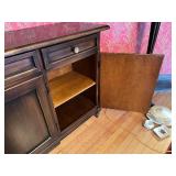 Slim Solid Dark Wood Sideboard Buffet