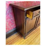 Slim Solid Dark Wood Sideboard Buffet
