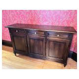 Slim Solid Dark Wood Sideboard Buffet