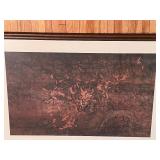 Large Non Objective Monotype Framed Print 