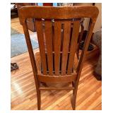 Antique Oak Single Dining Chair with Black Leather Seat & Claw Feet