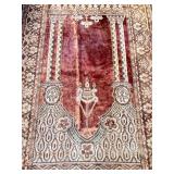 Antique Prayer Rug in Earthy Color Tones