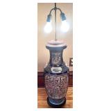 Famille Rose Chinese Porcelain Vase Converted Lamp
