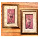 Pair of Framed Vintage Vase Prints