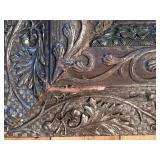 Antique Ornate Framed Print of Girl Sewing