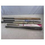 (F-2) 4 Aluminum Bats 1 Wood...