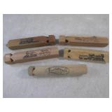 (EC1) 5 Vintage Wood Train Whistles...
