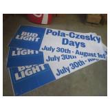 (H-1) 3 Large Bud Light Banners wit...
