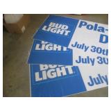 (H-1) 3 Large Bud Light Banners wit...