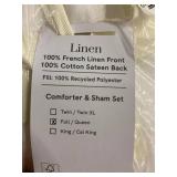 Full/Queen Comforter & Sham Set with 100% French Linen Front