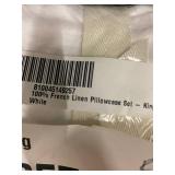 100% French Linen Pillowcase Set - King Size, White