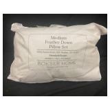 Medium Feather Down Pillow Set with Cotton Shell