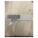 Used 100% French Linen Window Curtain Set - Cream, 50" W x 108" L