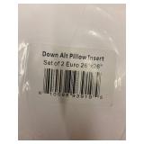 Down Alternative Pillow Insert Set of 2 Euro 26x26