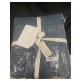 King Size French Linen Box Stitch Quilt and Sham Set - Baltic