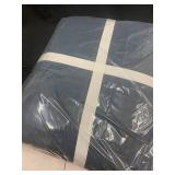 King Size French Linen Box Stitch Quilt and Sham Set - Baltic