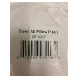 Bokser Home Down Alternative Pillow Insert 20"x20"