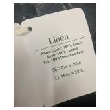 Linen Pillow Cover with Duck Feather Fill - 20x20 Inches