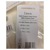 Set of 2 Linen Curtain Panels with Cotton Liner (50in x 84in) - Damaged