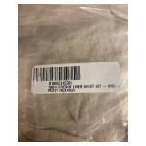 King Size 100% French Linen Sheet Set - Putty Heather