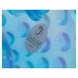 *RARE* FENTON Blue Iridescent Hobnail Glass Three-Horn Epergne