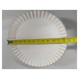 FENTON Silvercrest White Milk Glass Ruffled Pedestal Cake Plate