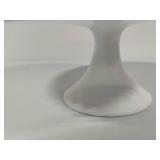 FENTON Silvercrest White Milk Glass Ruffled Pedestal Cake Plate