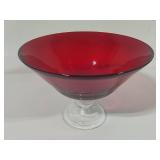 Stunning Ruby Red Large Candy Dish