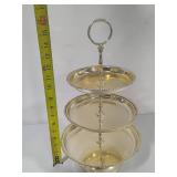 Three-Tier Silver Tone Serving Tray