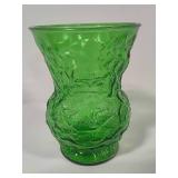 E.O Brody Crinkled Green Glass Vase