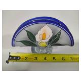 Painted Art Glass Napkin/Mail Holder