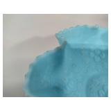 FENTON Blue Ruffled Custard Bowl