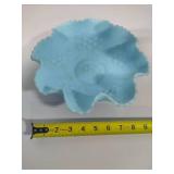 FENTON Blue Ruffled Custard Bowl