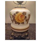 Stunning Hand Painted Hurricane Lamp
