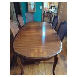 Wood Dining Room Table & Six Chairs **Note S Mpls Pick Up Location**
