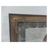 "Girl with Harp" in Antique Frame