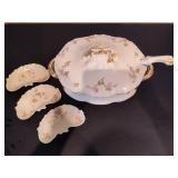 Haviland Soup Toureen, Ladle & Bone Dishes