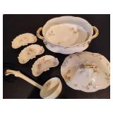 Haviland Soup Toureen, Ladle & Bone Dishes