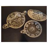 Cut Crystal Small Bowls w/Daisy Flower