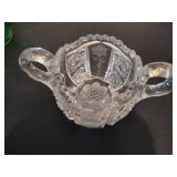 Heisey Green Glass Creamer & Asst Crystal Creamer/Sugar Bowls