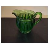 Heisey Green Glass Creamer & Asst Crystal Creamer/Sugar Bowls