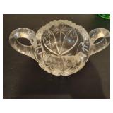 Heisey Green Glass Creamer & Asst Crystal Creamer/Sugar Bowls