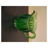 Heisey Green Glass Creamer & Asst Crystal Creamer/Sugar Bowls